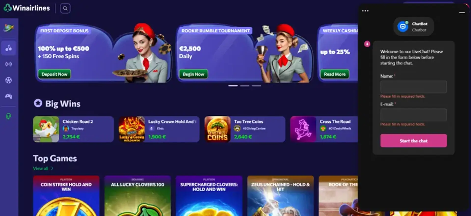 Win Airlines App and Mobile Experience